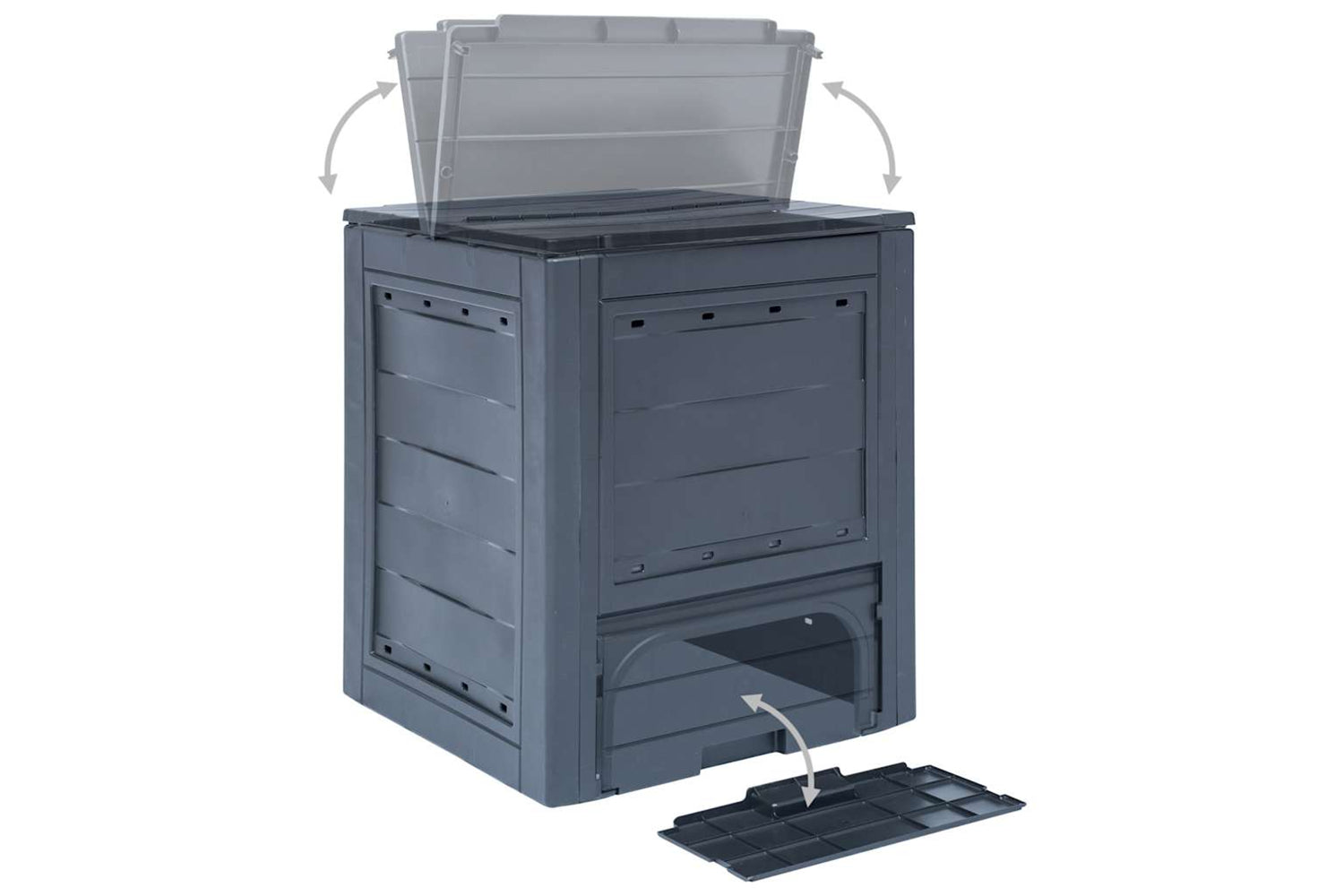Vidaxl 278920 Garden Composters 3 Pcs Grey 60x60x73cm 780 L-4
