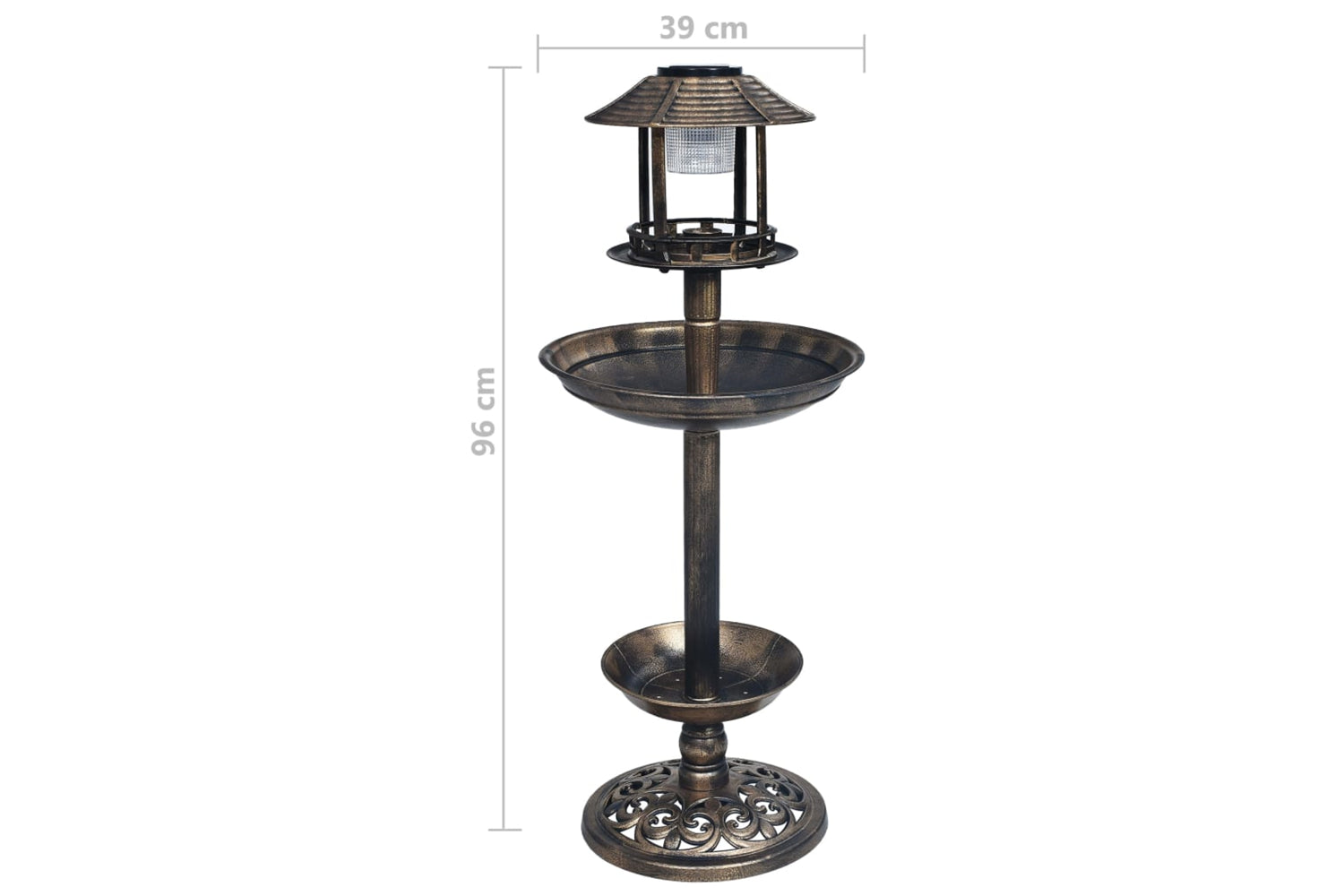 Vidaxl 48221 Decorative Birdbath With Solar Powered Led Lights Plastic-8