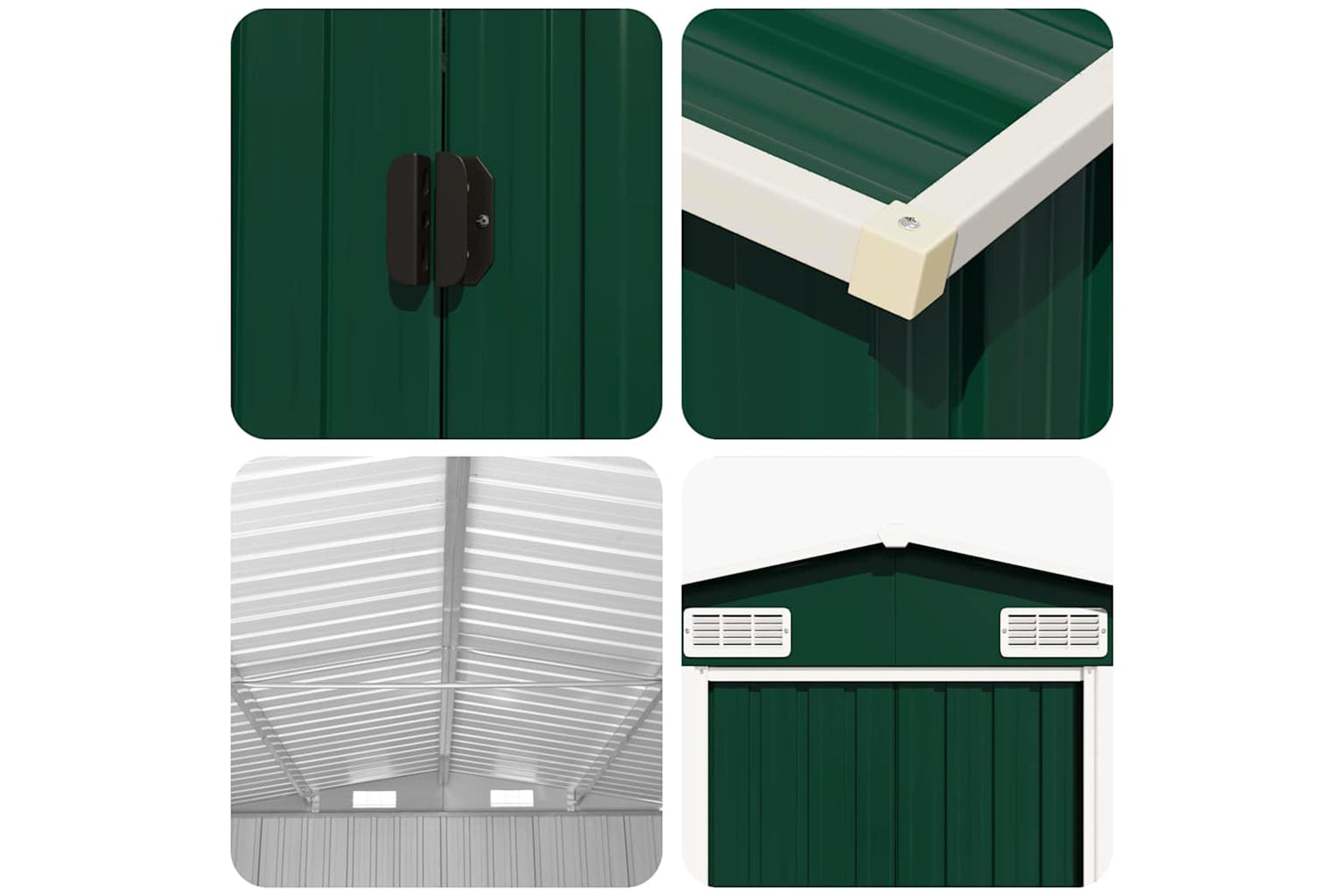vidaXL 47036 Garden Shed Green 257x990x181cm Galvanised Steel-8