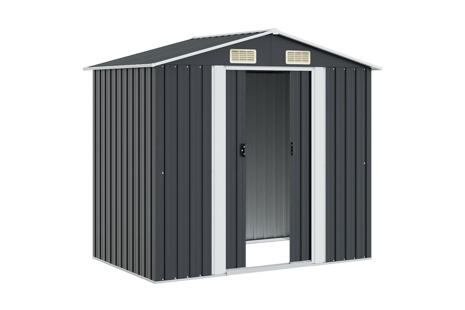 vidaXL 47028 Garden Storage Shed Anthracite Steel 204x132x186cm-4