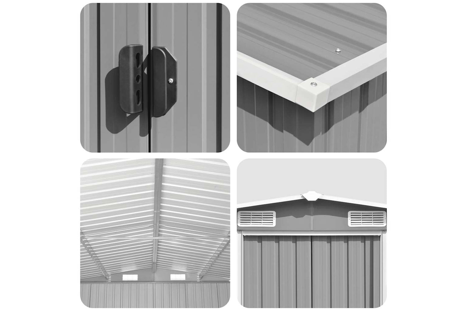 vidaXL 47037 Garden Shed Grey 257x990x181cm Galvanised Steel-8