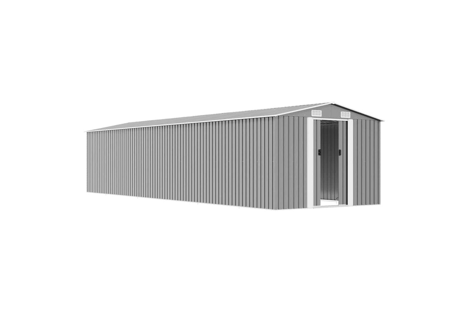 vidaXL 47037 Garden Shed Grey 257x990x181cm Galvanised Steel-4