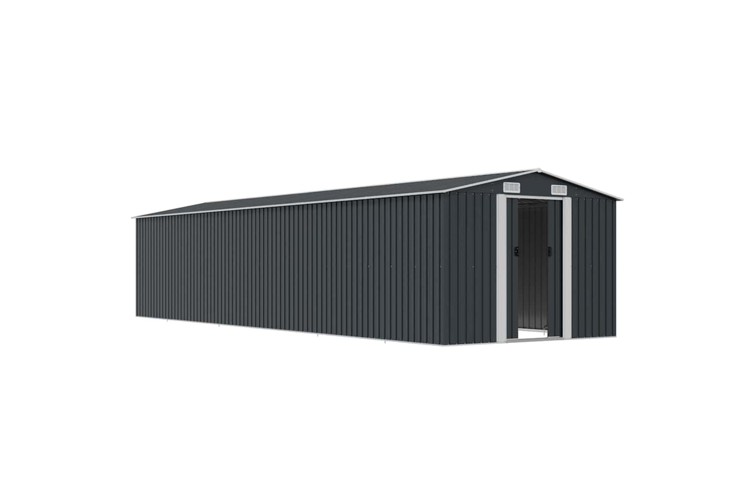 vidaXL 47034 Garden Shed Anthracite 257x779x181cm Galvanised Steel-4