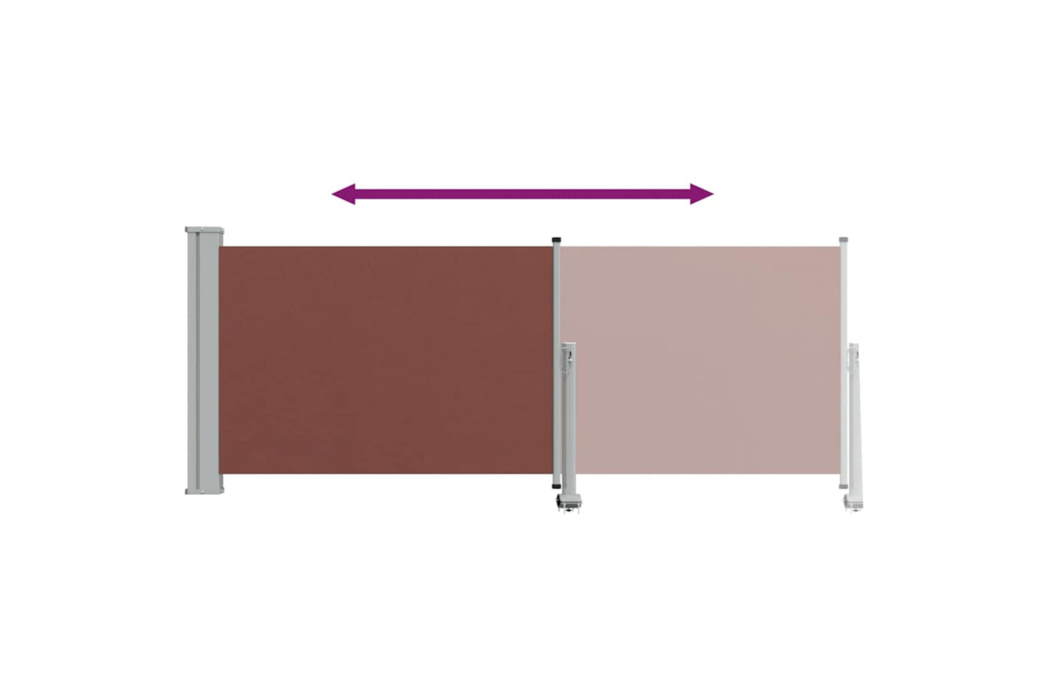 vidaXL 48340 Patio Retractable Side Awning 100x300cm Brown-7
