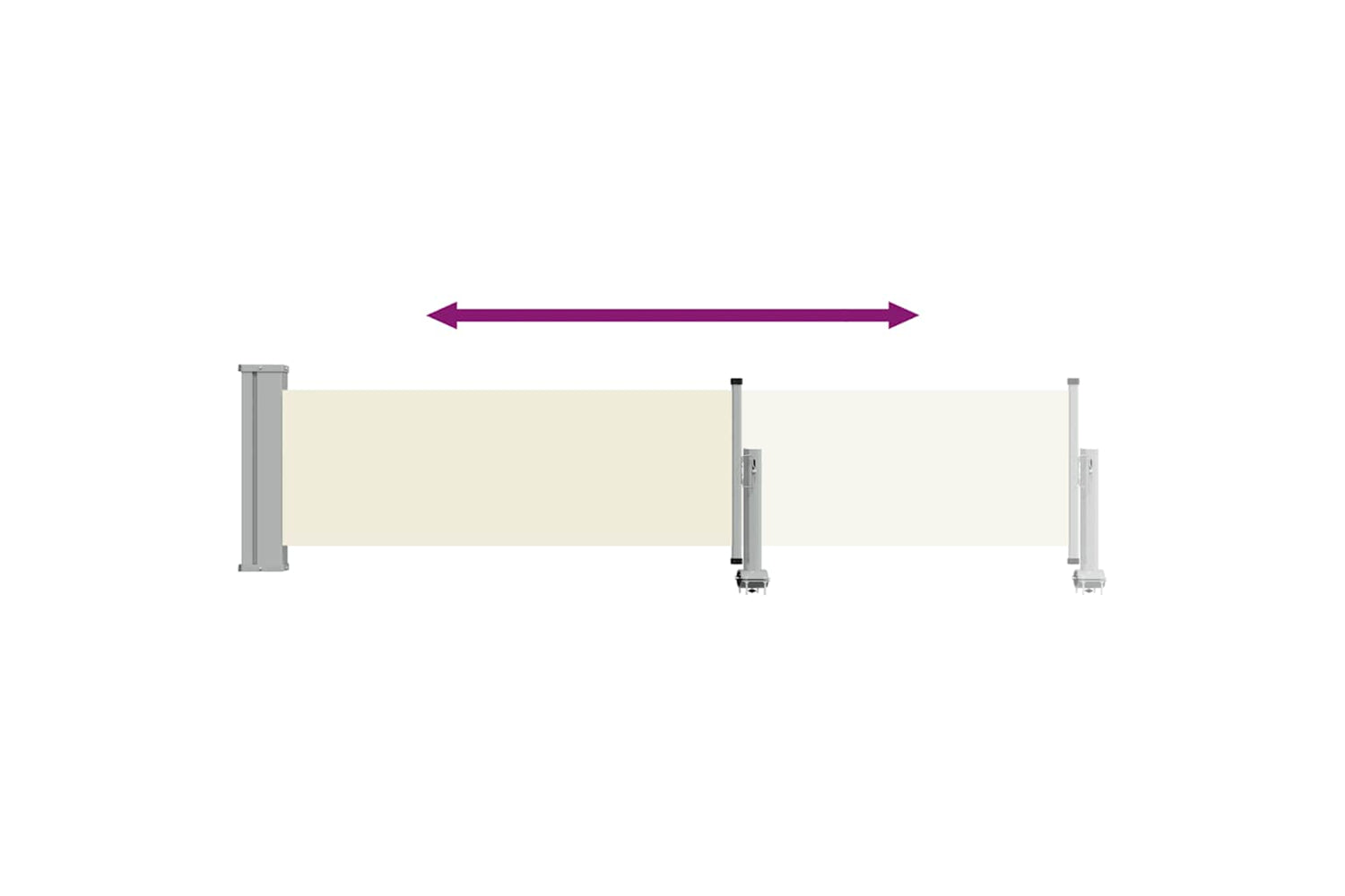 vidaXL 48353 Patio Retractable Side Awning 60x300cm Cream-7
