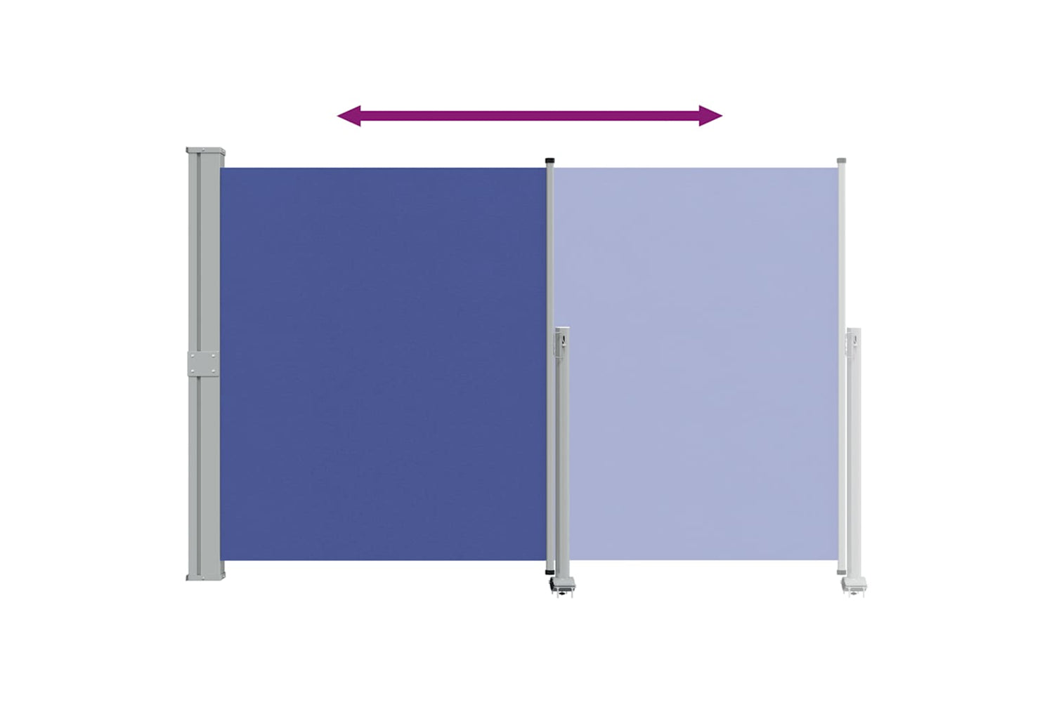 vidaXL Patio Retractable Side Awning 160x300cm Blue-7