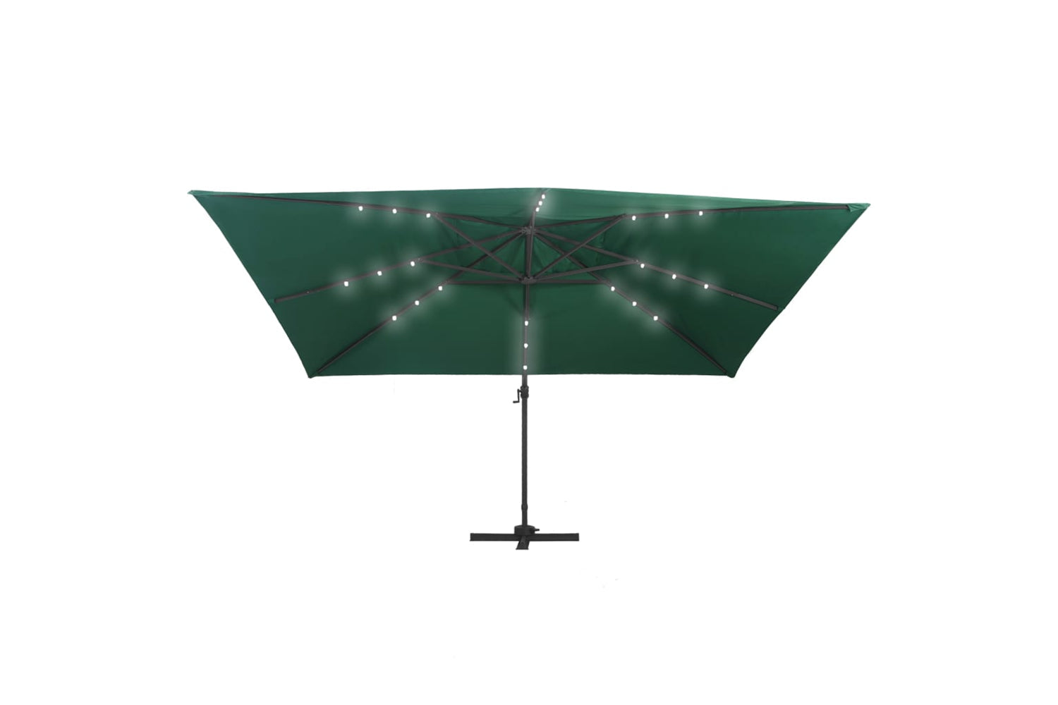 Vidaxl 47005 Cantilever Umbrella With Led Lights And Aluminium Pole 400x300 Cm Green-4