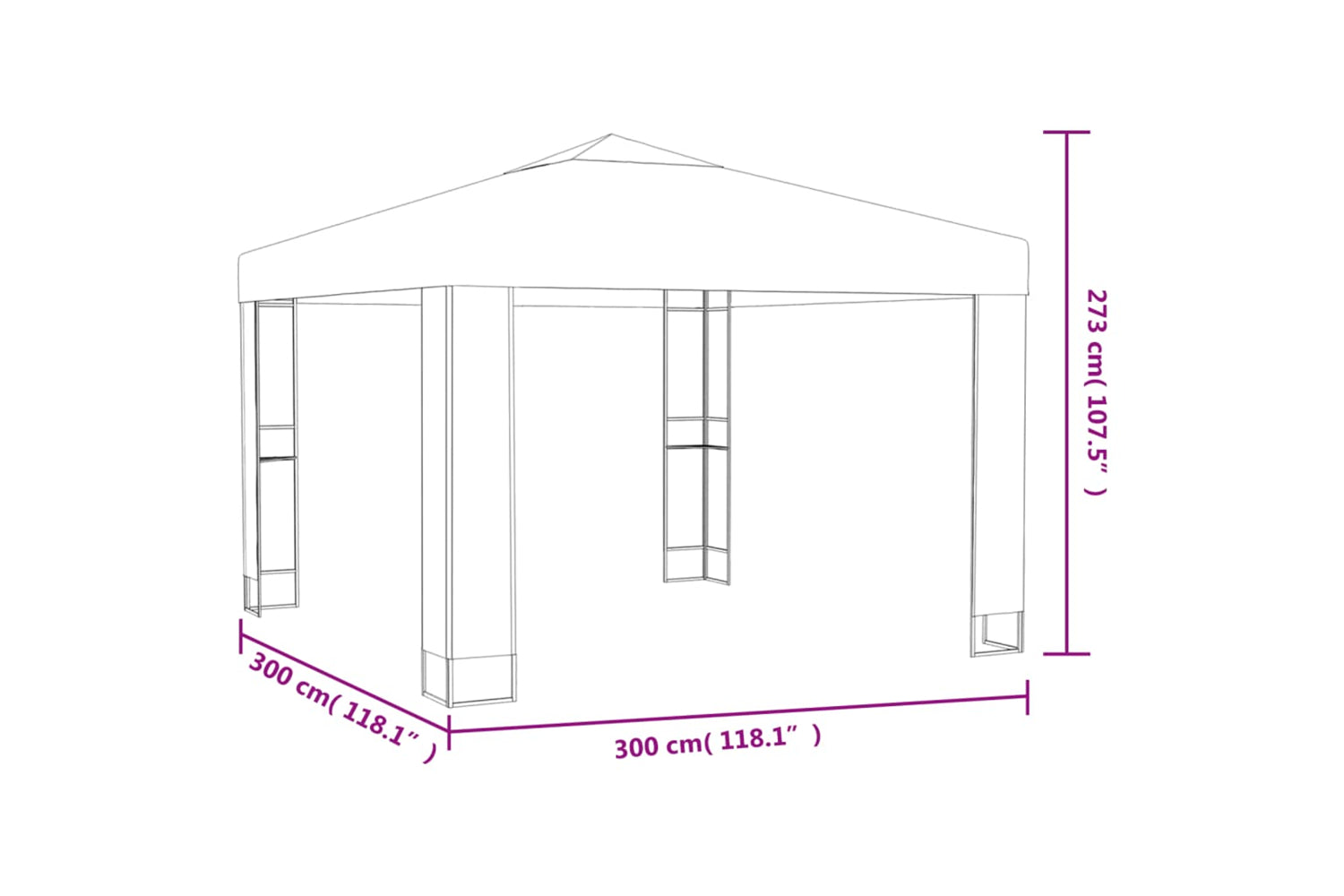 Vidaxl 47952 Gazebo With Double Roof 3x3 M Anthracite-4