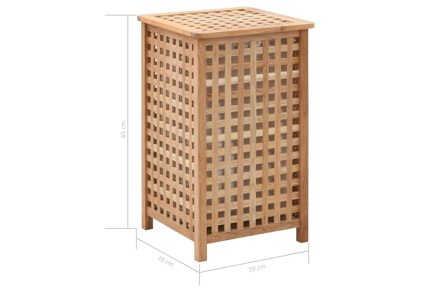 vidaXL 247603 Laundry Bin 39x39x65cm Solid Walnut Wood-7