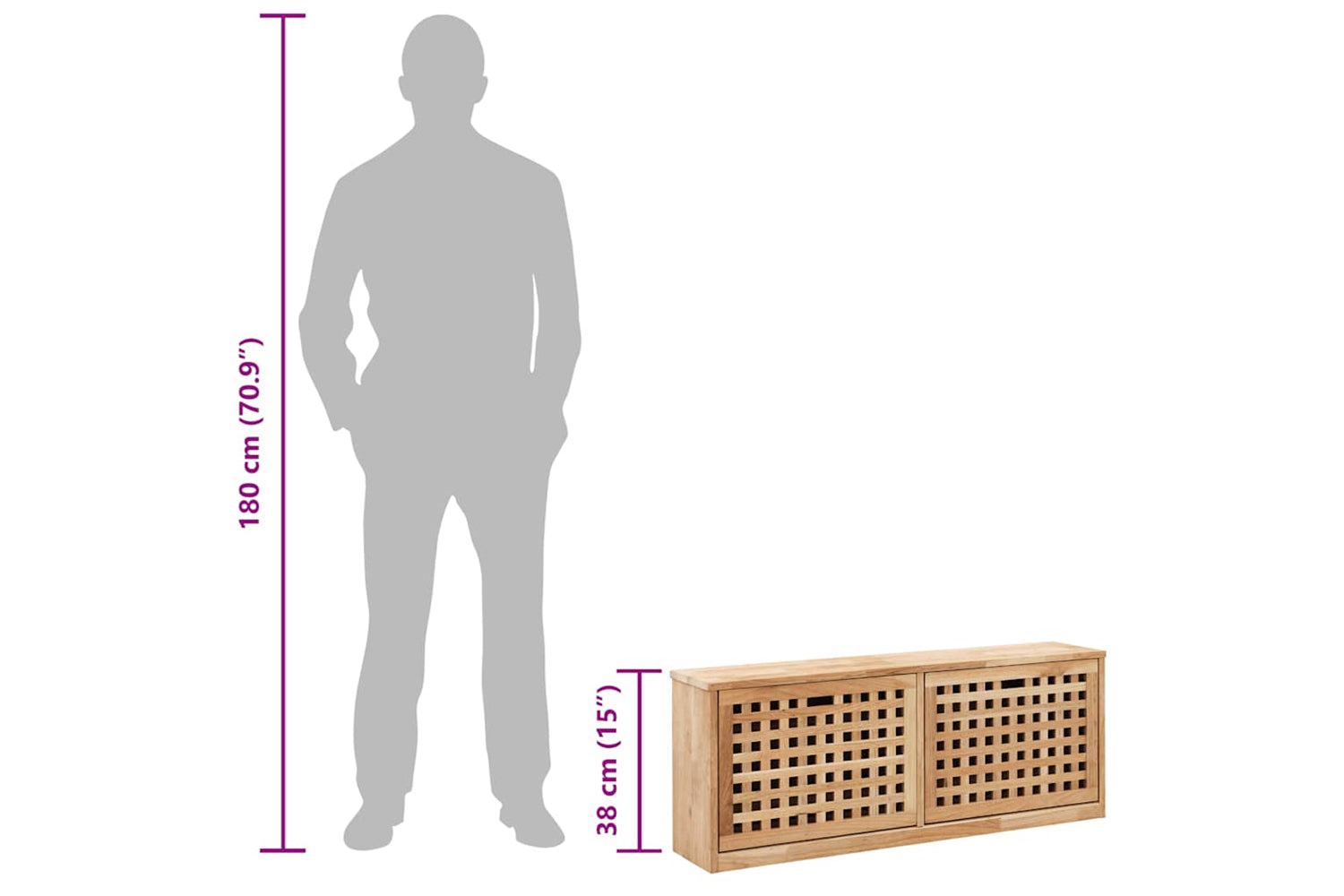 vidaXL 247599 Shoe Storage Bench 94x20x38cm Solid Walnut Wood-9