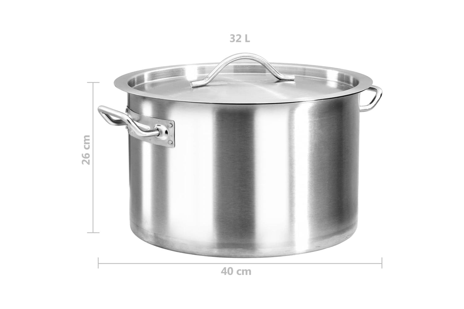 vidaXL 51139 Stock Pot 32 L 40x26cm Stainless Steel-7