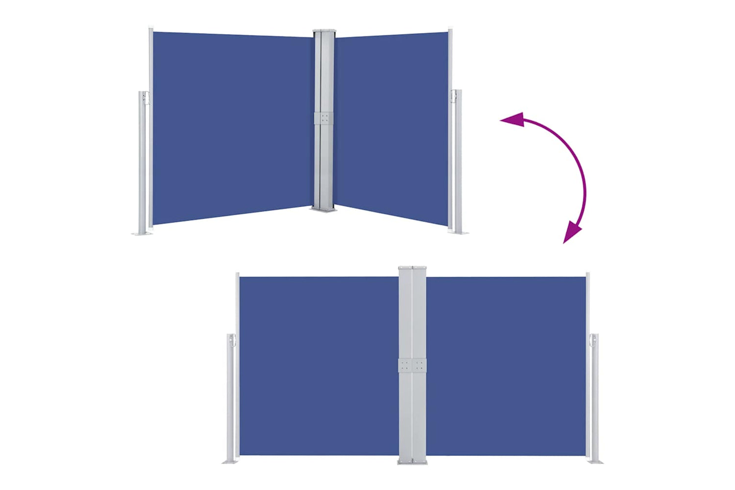 vidaXL 48458 Retractable Side Awning Blue 140x600cm-4