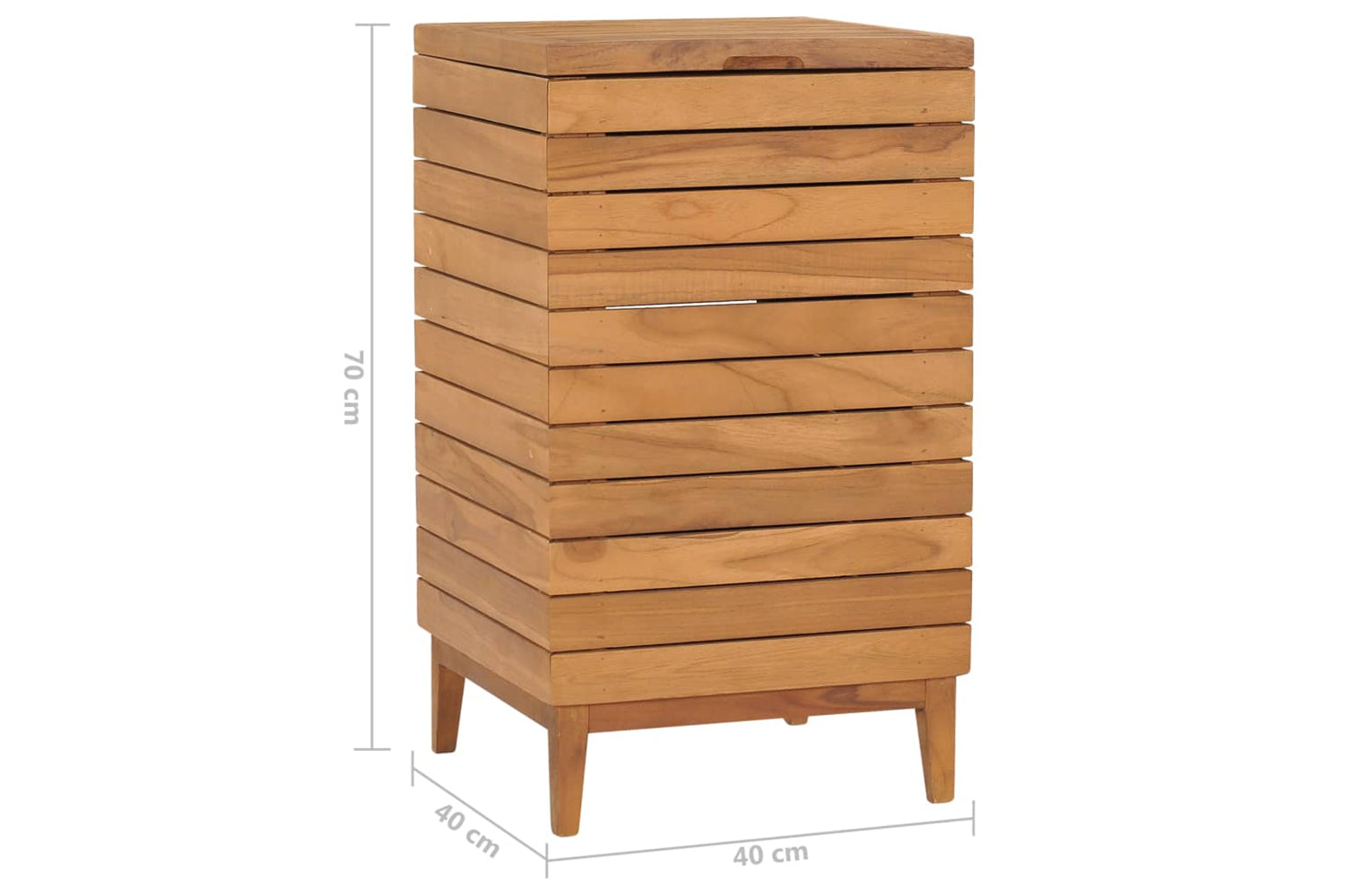vidaXL 289076 Laundry Basket 40x40x70cm Solid Teak Wood-7