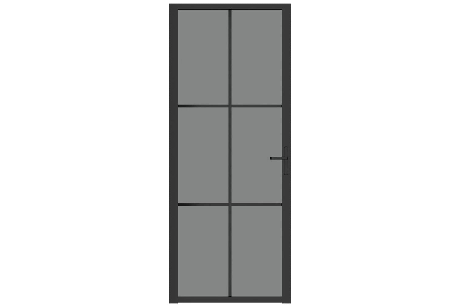 vidaXL 350565 Interior Door 83x201.5cm Black Esg Glass And Aluminium-2