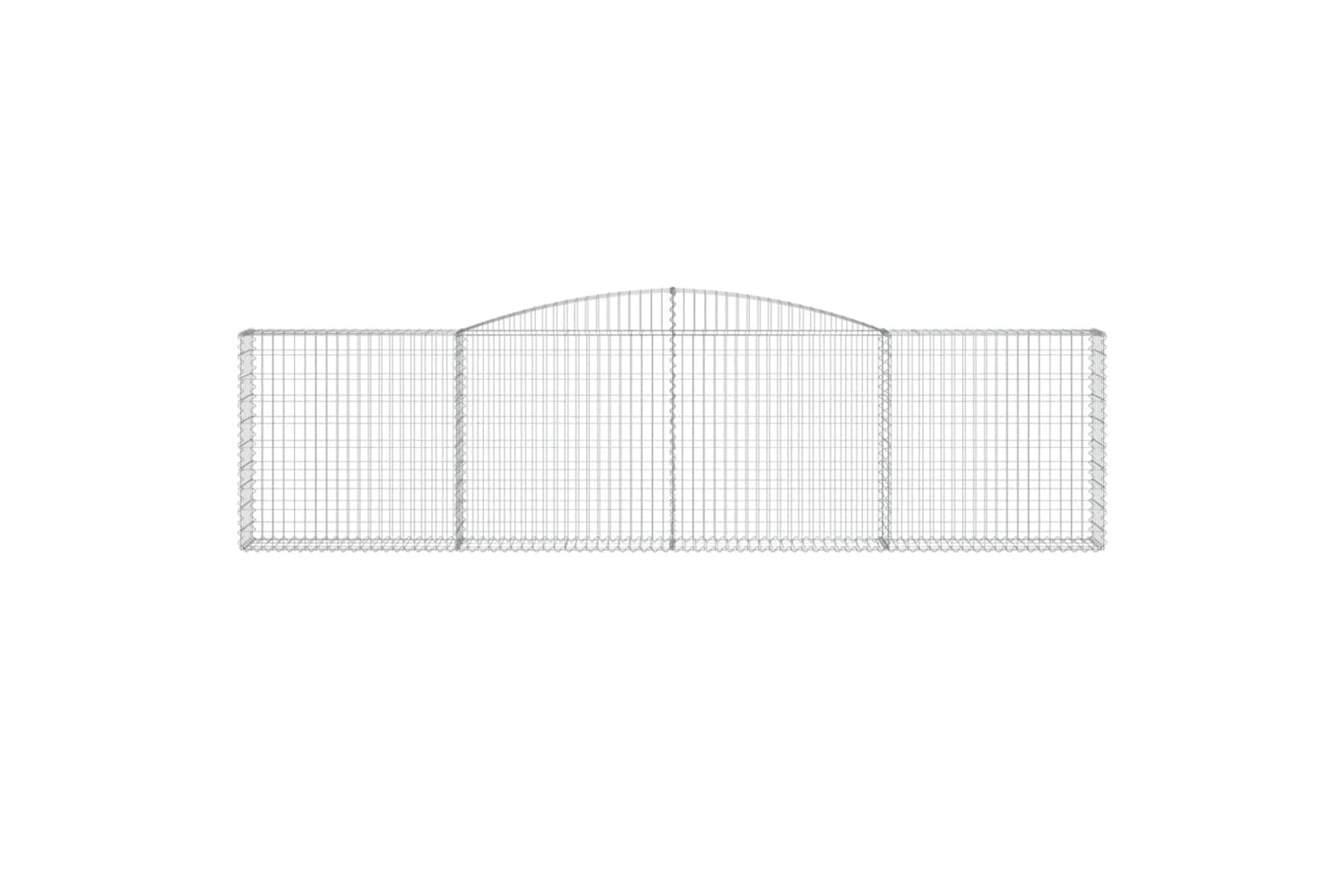 vidaXL 3146871 Arched Gabion Baskets 7 Pcs 400x30x100/120cm Galvanised Iron-3