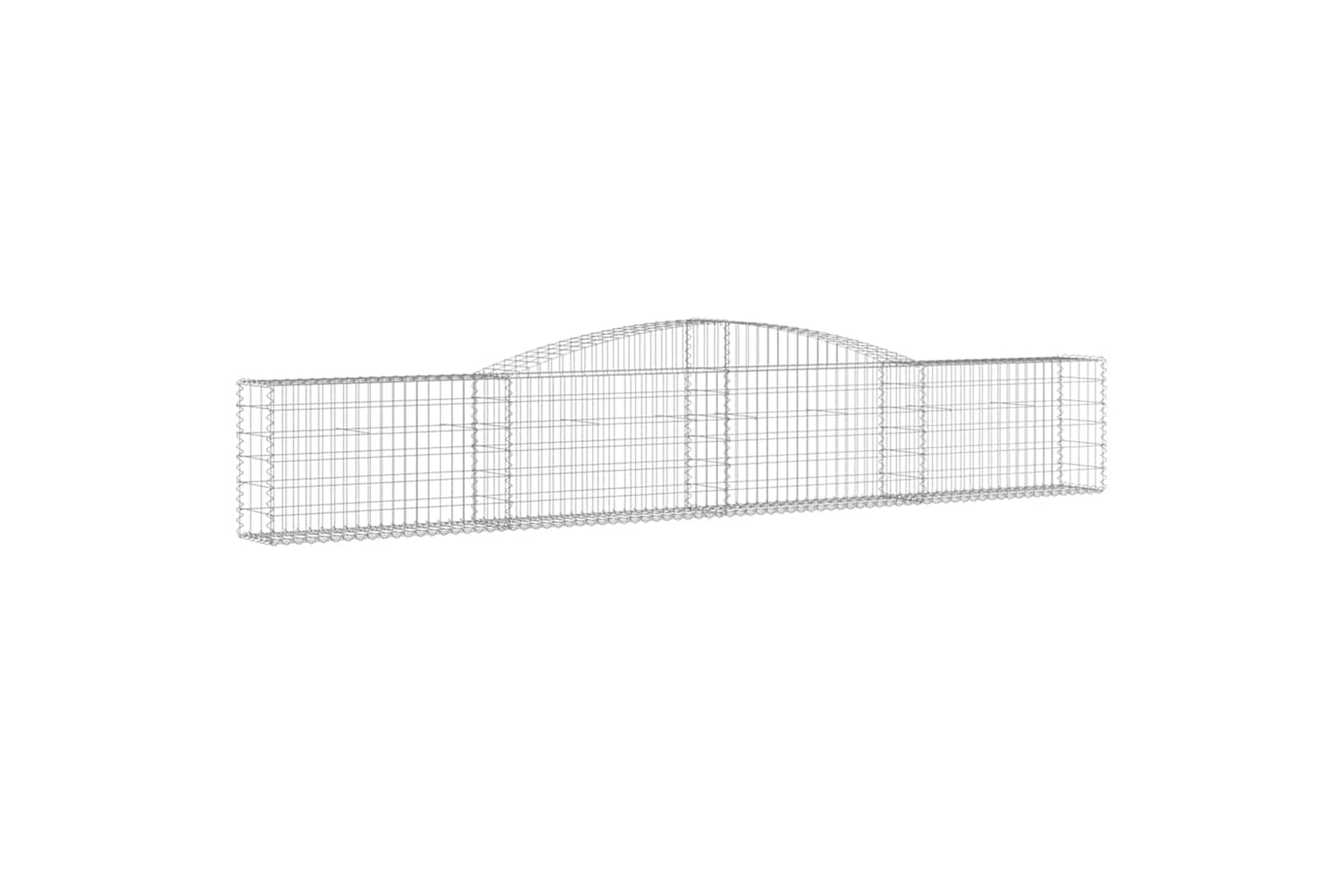 vidaXL 3146842 Arched Gabion Baskets 4 Pcs 400x30x60/80cm Galvanised Iron-2