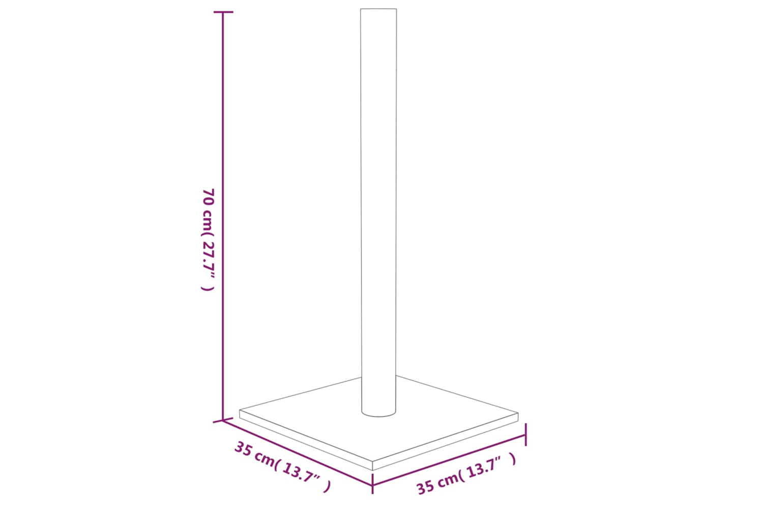 vidaXL 171678 Cat Scratching Post Cream 35x35x70cm-4