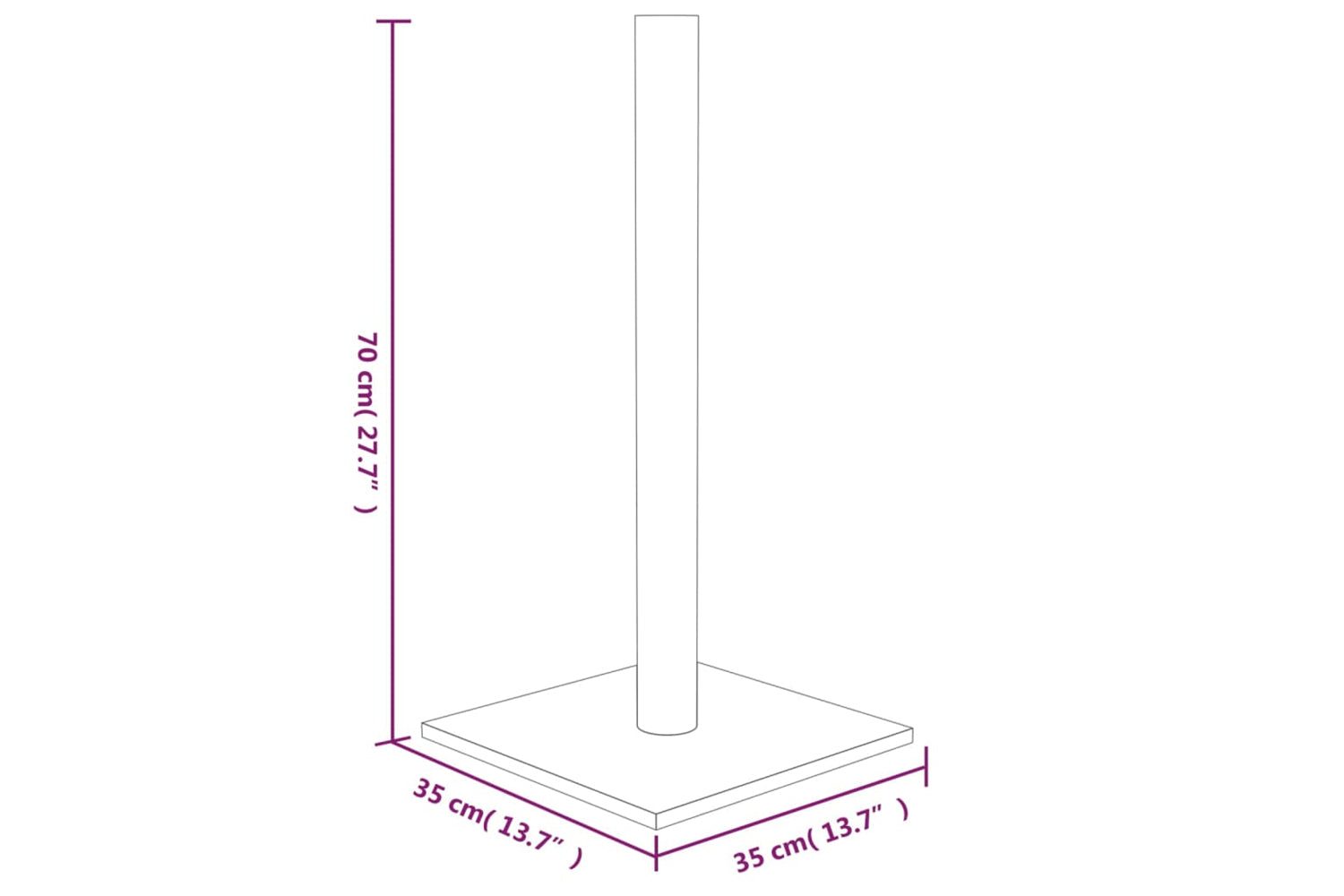vidaXL 171679 Cat Scratching Post Light Grey 35x35x70cm-4