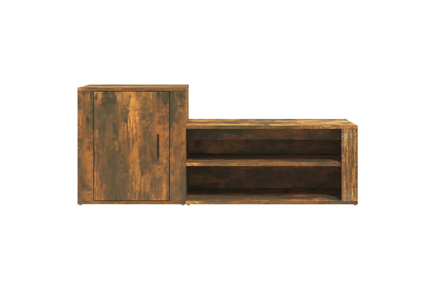 vidaXL 816749 Shoe Cabinet Smoked Oak 130x35x54cm Engineered Wood-4
