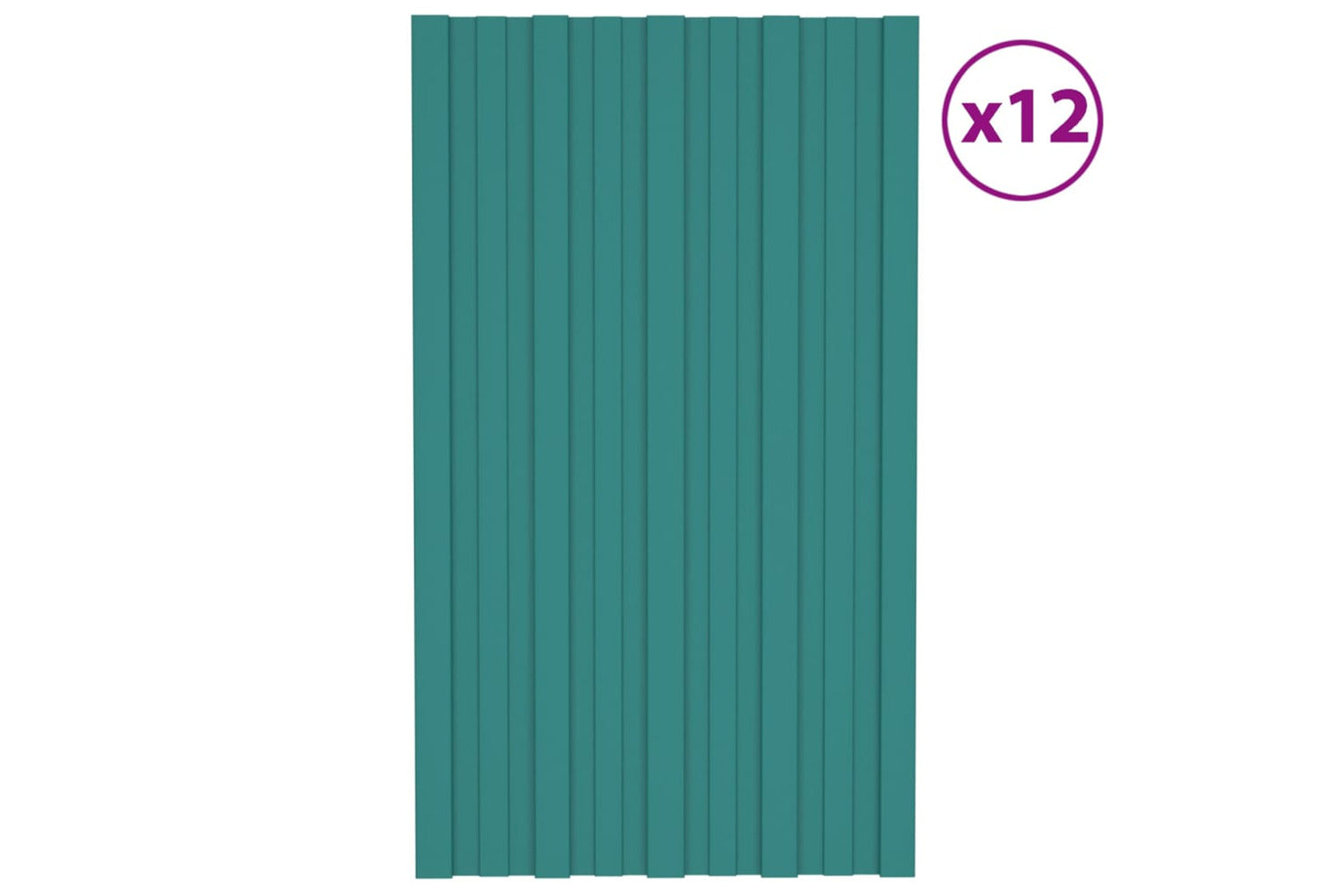 vidaXL 317199 Roof Panels 12 Pcs Galvanised Steel Green 80x45cm-2
