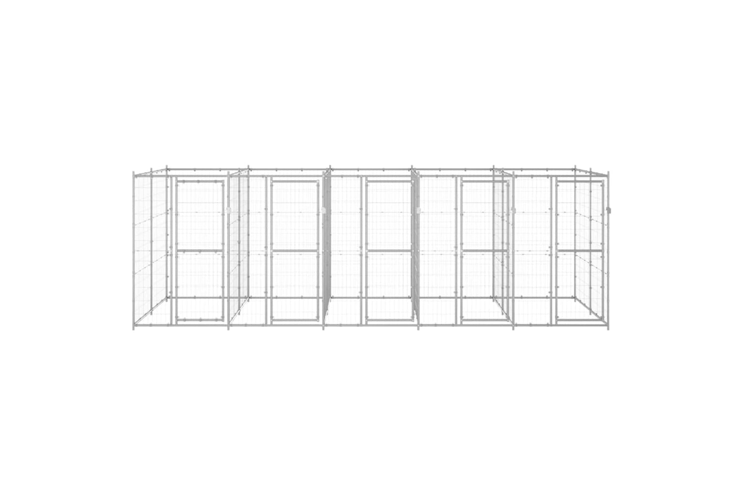 Vidaxl 3082285 Outdoor Dog Kennel Galvanised Steel 12.1 M2-2