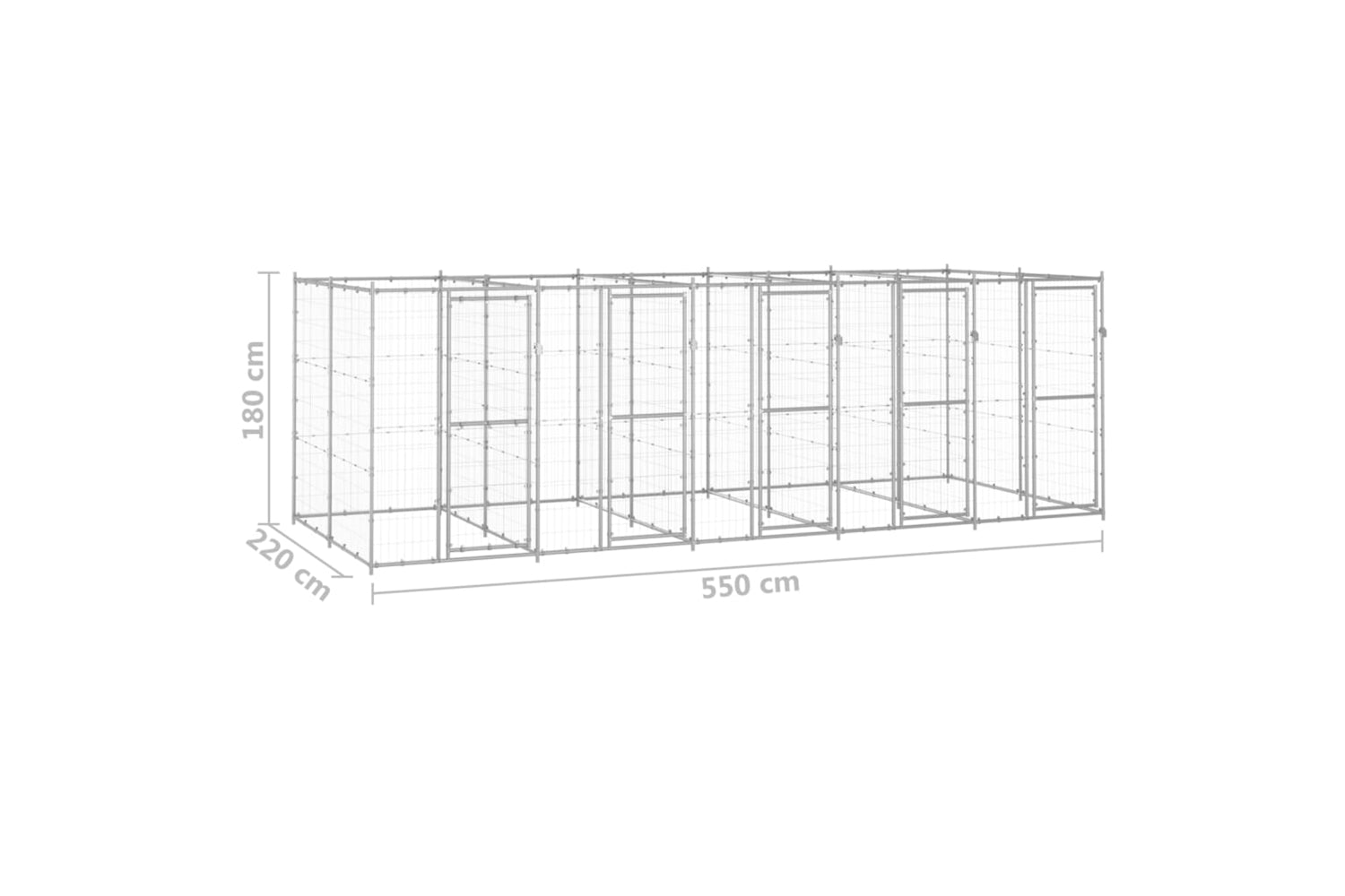 Vidaxl 3082285 Outdoor Dog Kennel Galvanised Steel 12.1 M2-6