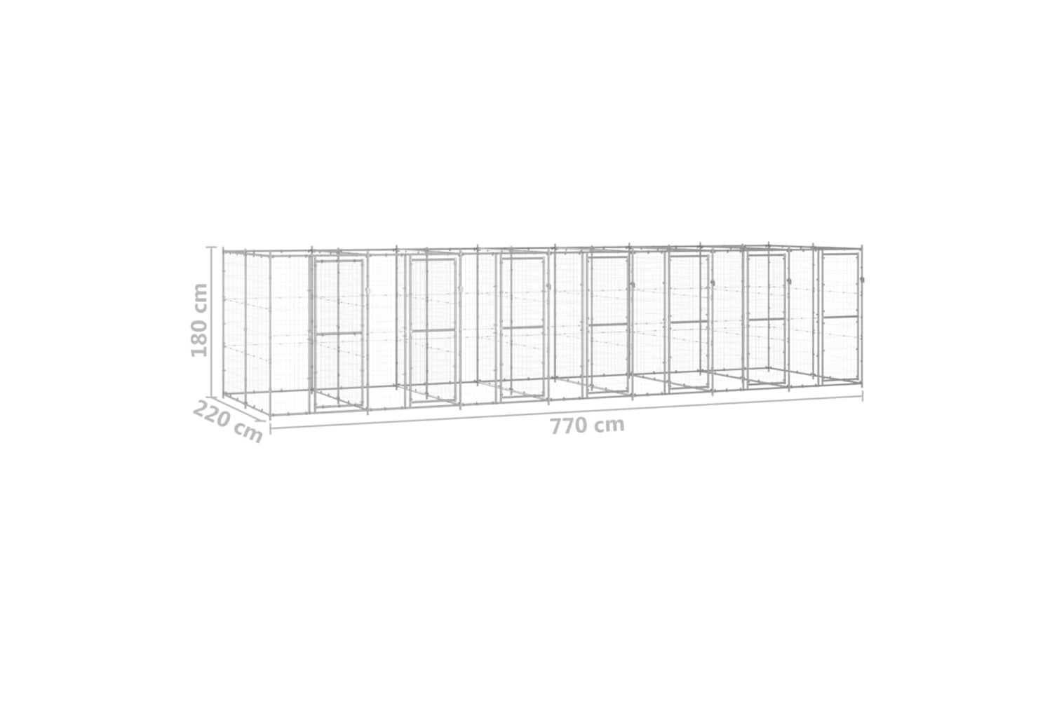 Vidaxl 3082287 Outdoor Dog Kennel Galvanised Steel 16.94 M2-6