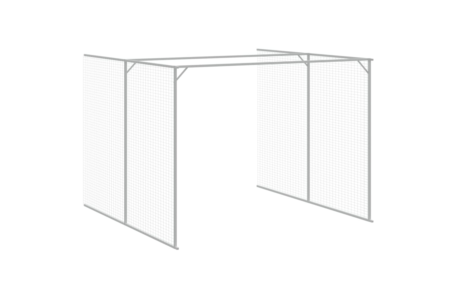 vidaXL 3189127 Dog House With Run Light Grey 214x661x181cm Galvanised Steel-6