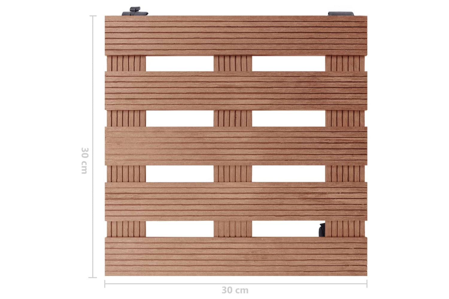 vidaXL 3143927 Plant Trolleys 4 Pcs Brown 30x30x7,5cm Wpc-6
