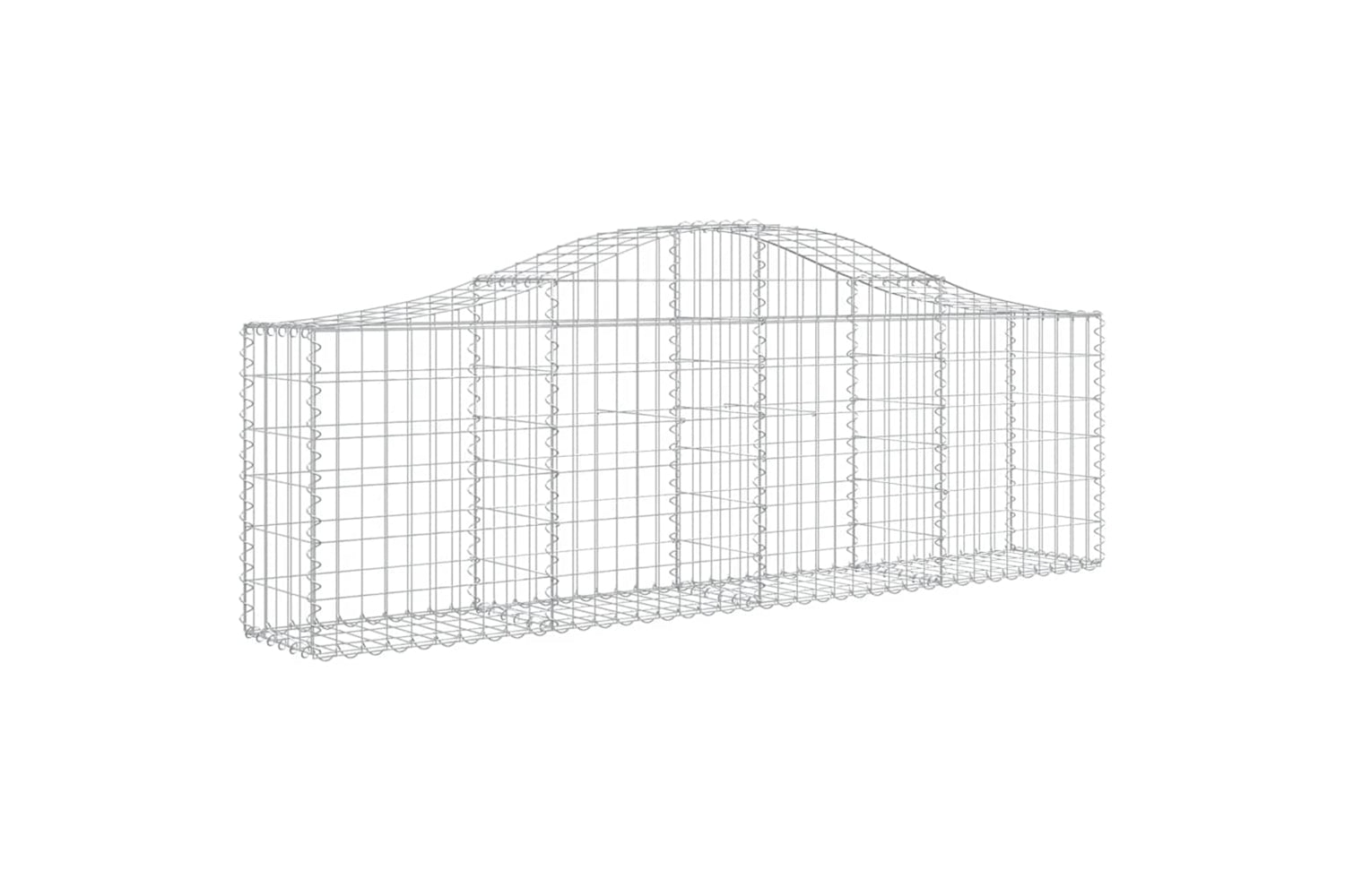 vidaXL 3145389 Arched Gabion Baskets 3 Pcs 200x30x60/80cm Galvanised Iron-2