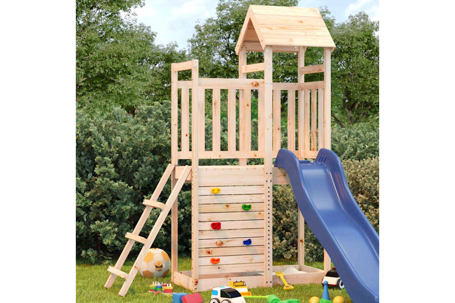 Vidaxl Outdoor Playset 52.5x110.5x214 Cm Solid Wood Pine-2