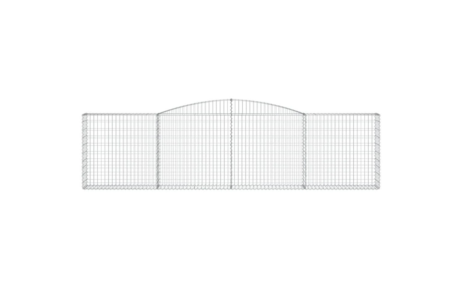 vidaXL 3146866 Arched Gabion Baskets 2 Pcs 400x30x100/120cm Galvanised Iron-3