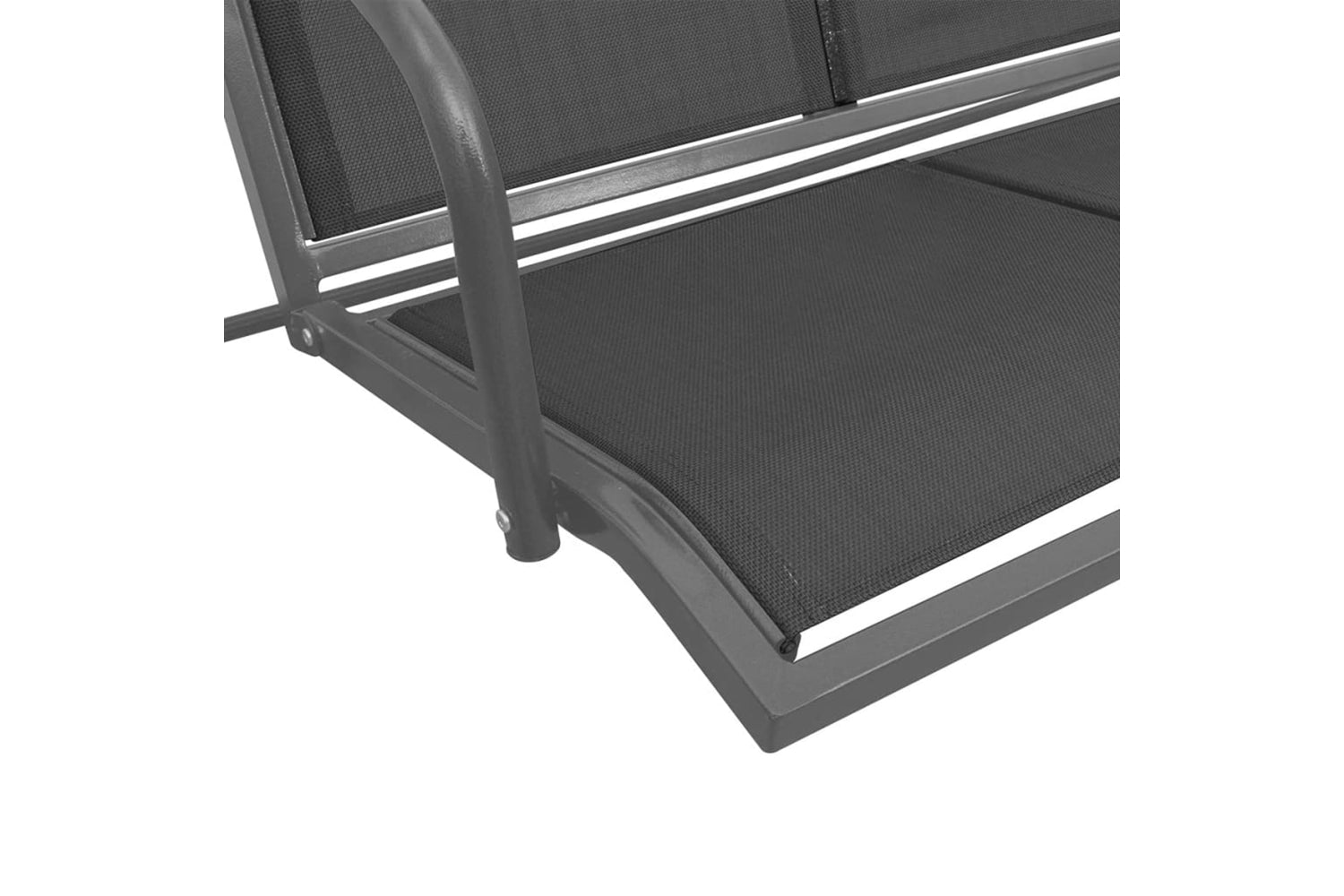 Vidaxl Garden Swing Bench With Canipy Black-5