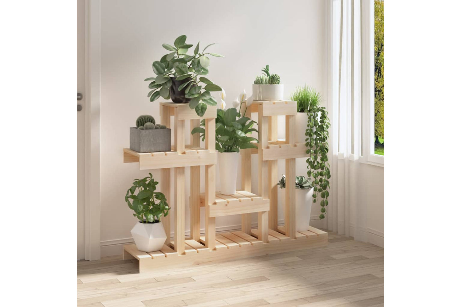 vidaXL 822097 Plant Stand 104.5x25x77.5cm Solid Wood Pine-2