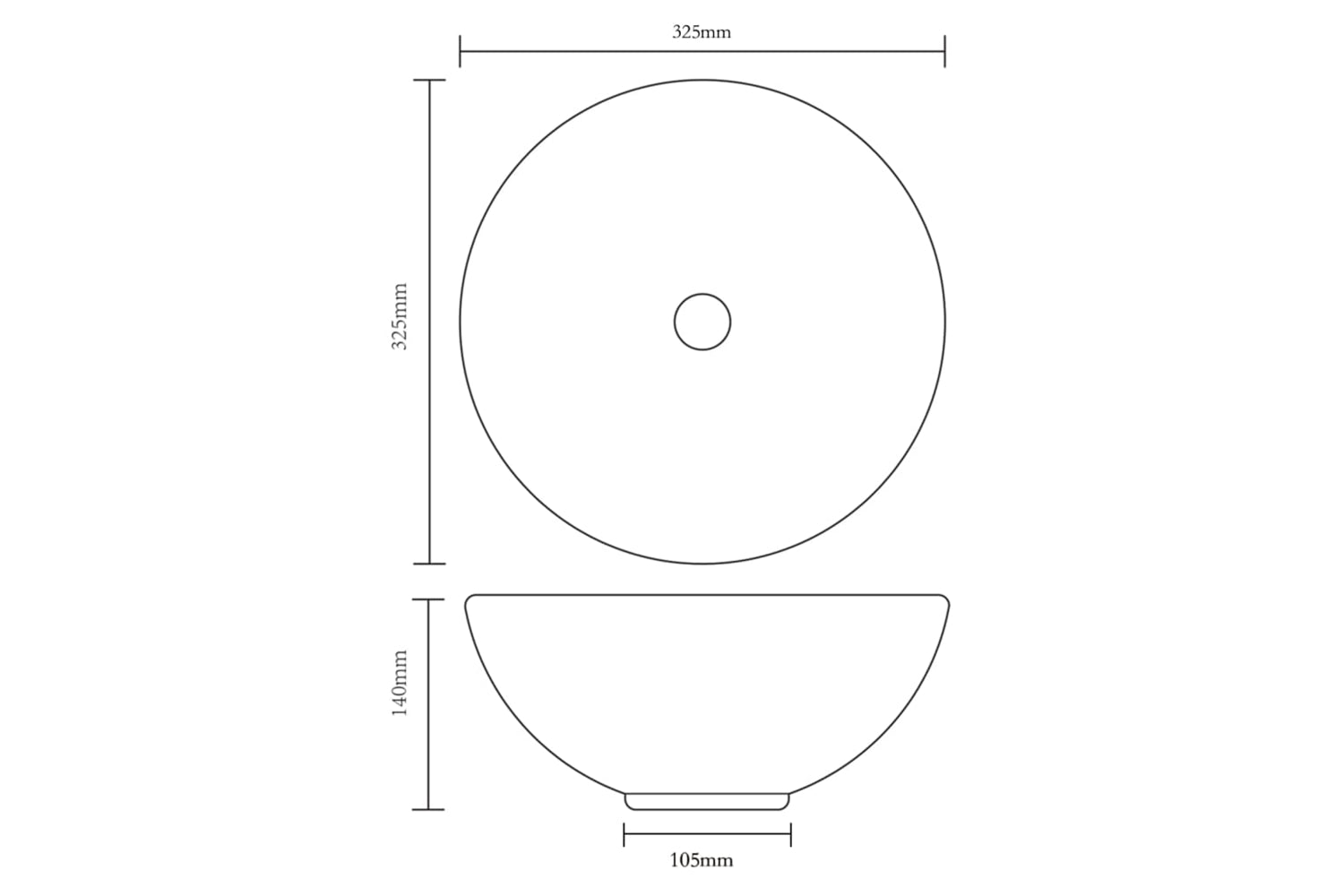 Vidaxl 141929 Ceramic Bathroom Sink Basin Black Round-5