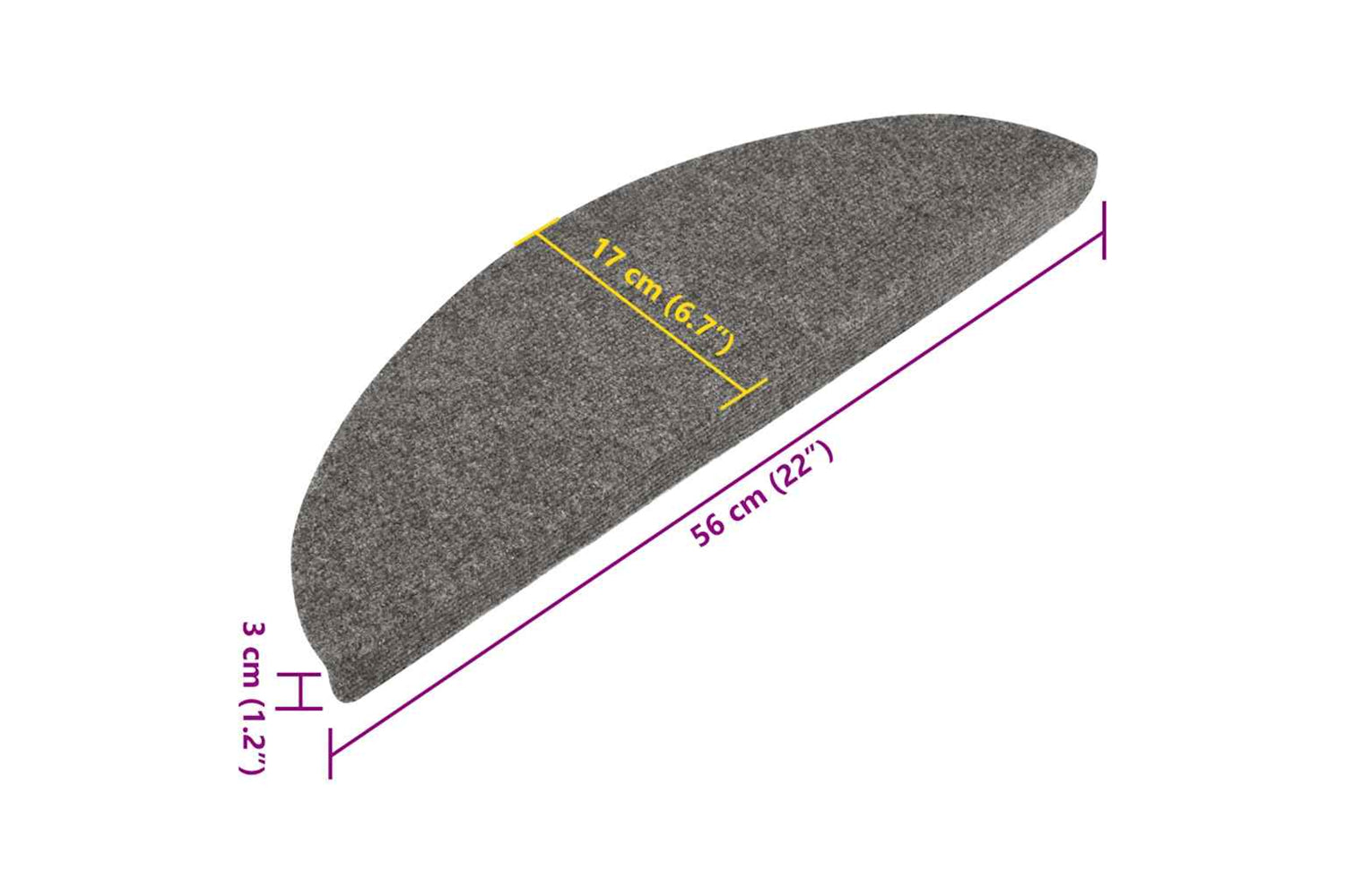 vidaXL 136391 Stair Mats Self-adhesive 15 Pcs 56x17x3cm Grey-8
