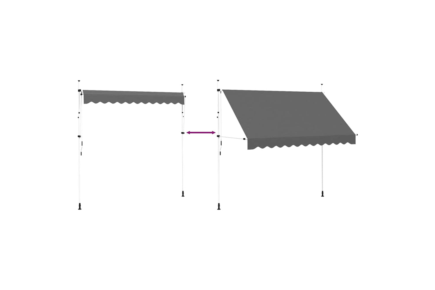 vidaXL 143690 Manual Retractable Awning 300cm Anthracite-5