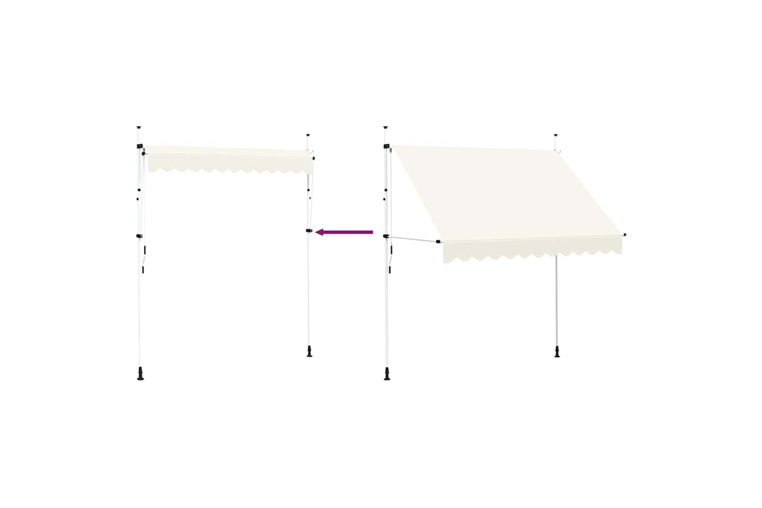 vidaXL 143695 Manual Retractable Awning 250cm Cream-5