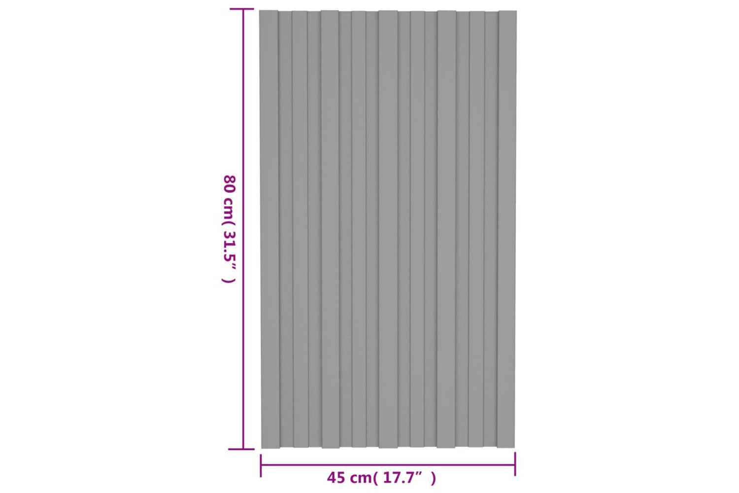 vidaXL 317201 Roof Panels 12 Pcs Galvanised Steel Grey 80x45cm-4