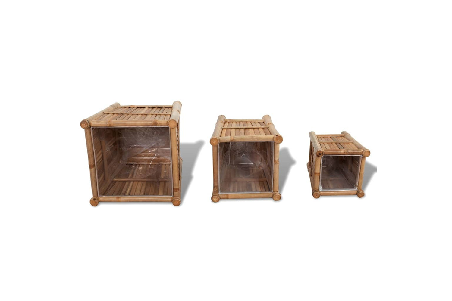 Vidaxl 41507 3 Pcs Bamboo Raised Bed With Nylon Lining-5