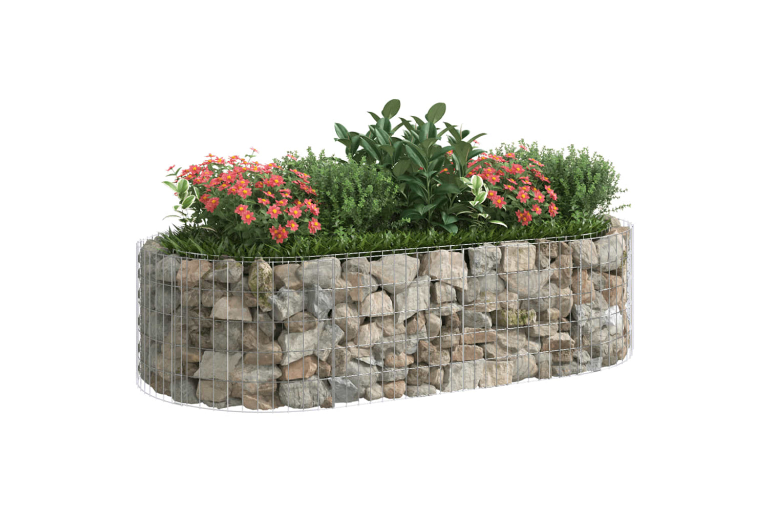 vidaXL 152040 Gabion Raised Bed Galvanised Iron 200x100x50cm-2