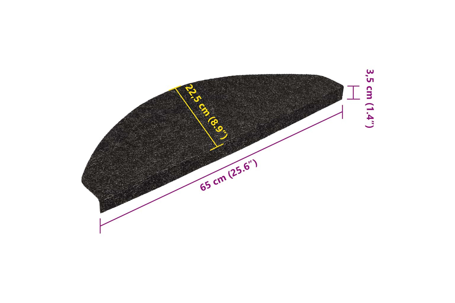 vidaXL 136395 Stair Mats Self-adhesive 15 Pcs 65x22.5x3.5cm Anthracite-8