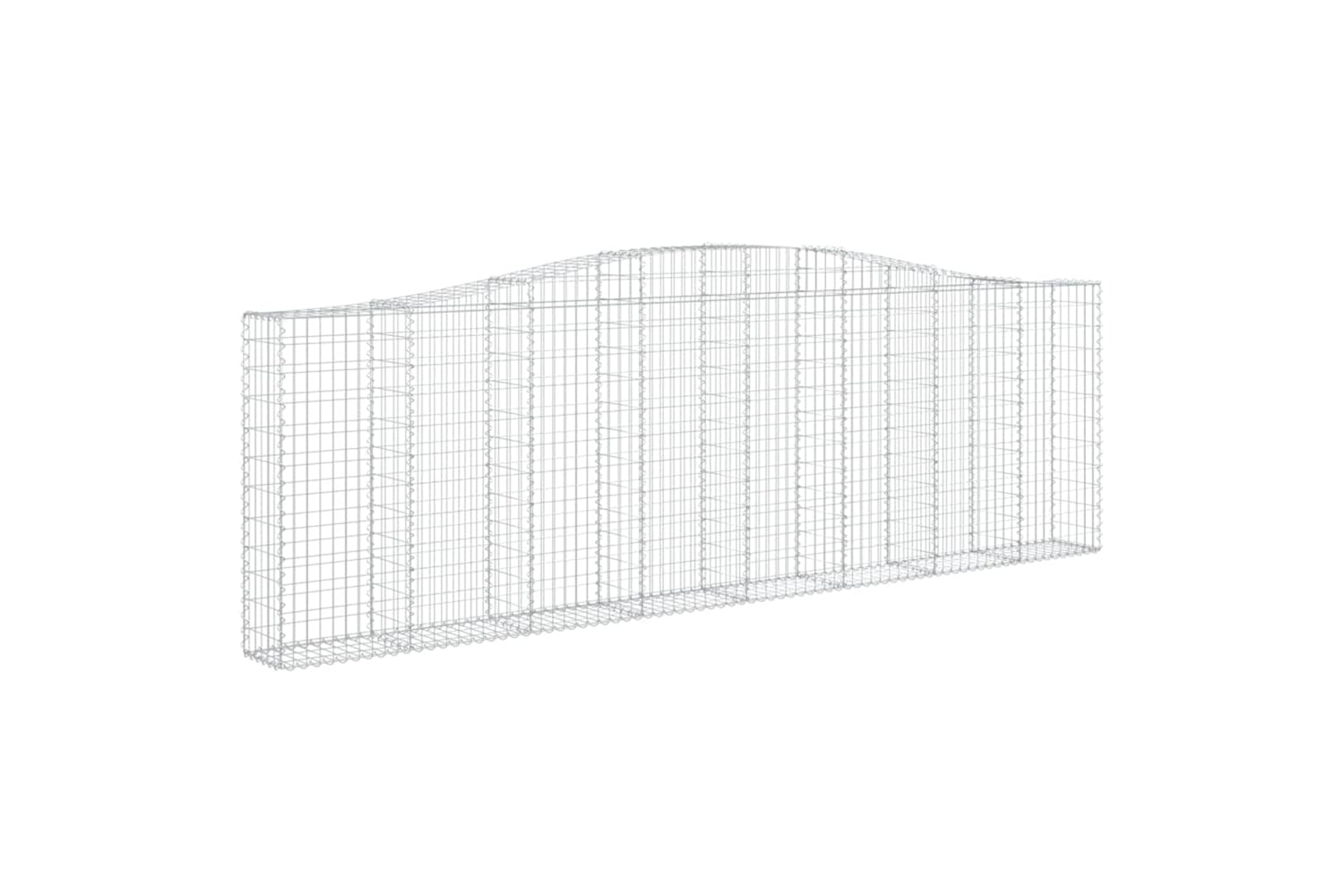 vidaXL 3145841 Arched Gabion Baskets 4 Pcs 400x30x120/140cm Galvanised Iron-2