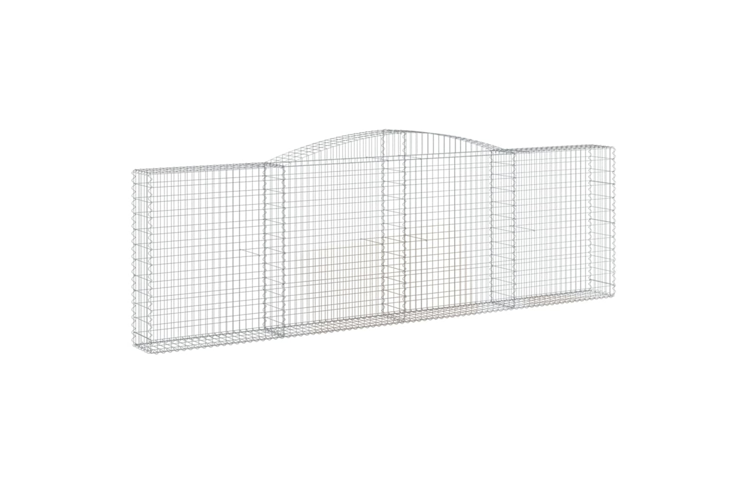 vidaXL 3146881 Arched Gabion Baskets 4 Pcs 400x30x120/140cm Galvanised Iron-2