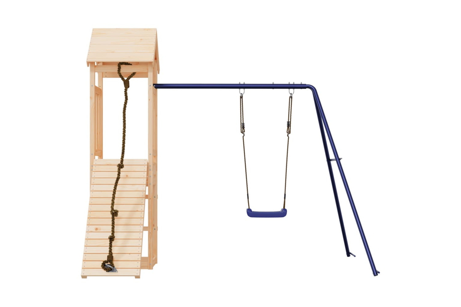 Vidaxl 3155813 Playhouse With Climbing Wall Swing Solid Wood Pine-4