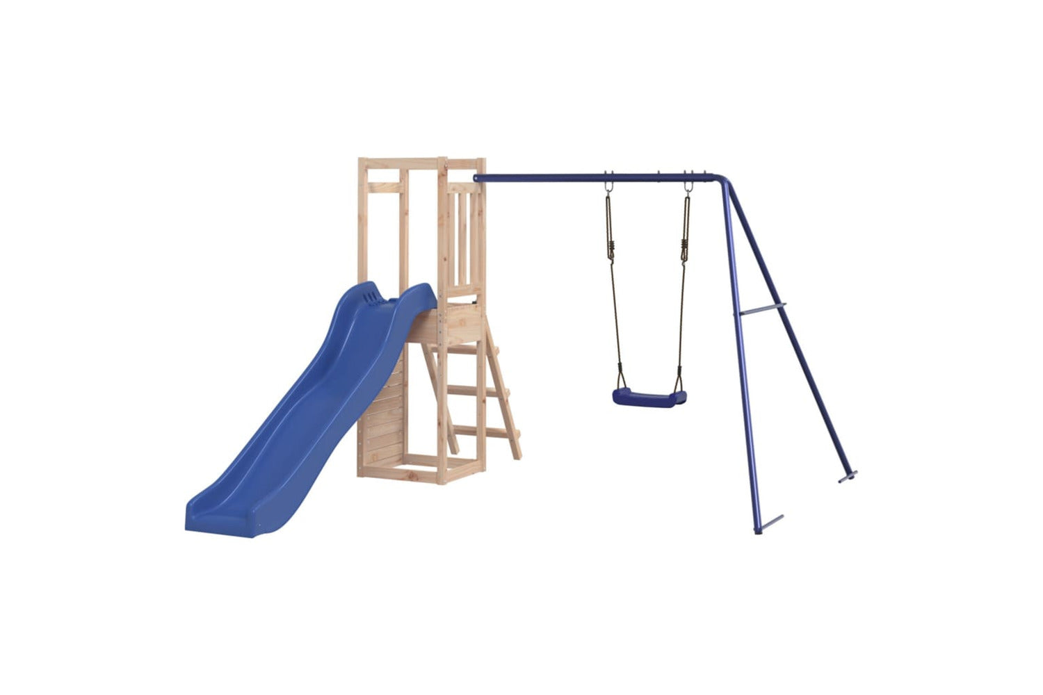 Vidaxl 3155924 Playhouse With Slide Swing Rockwall Solid Wood Pine-7