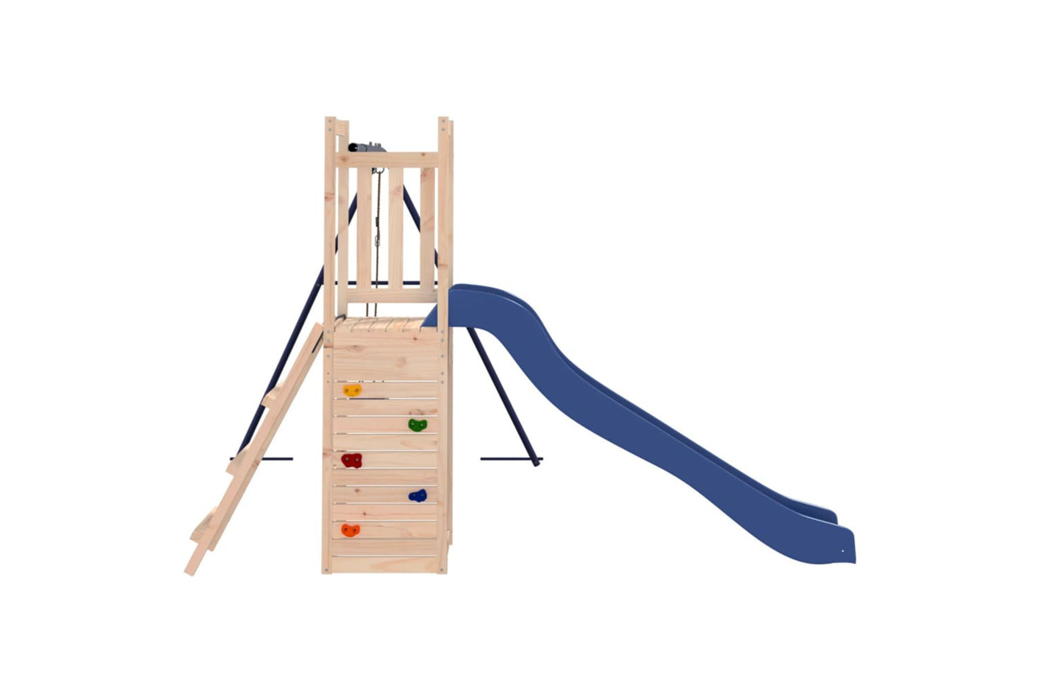 Vidaxl 3155924 Playhouse With Slide Swing Rockwall Solid Wood Pine-4