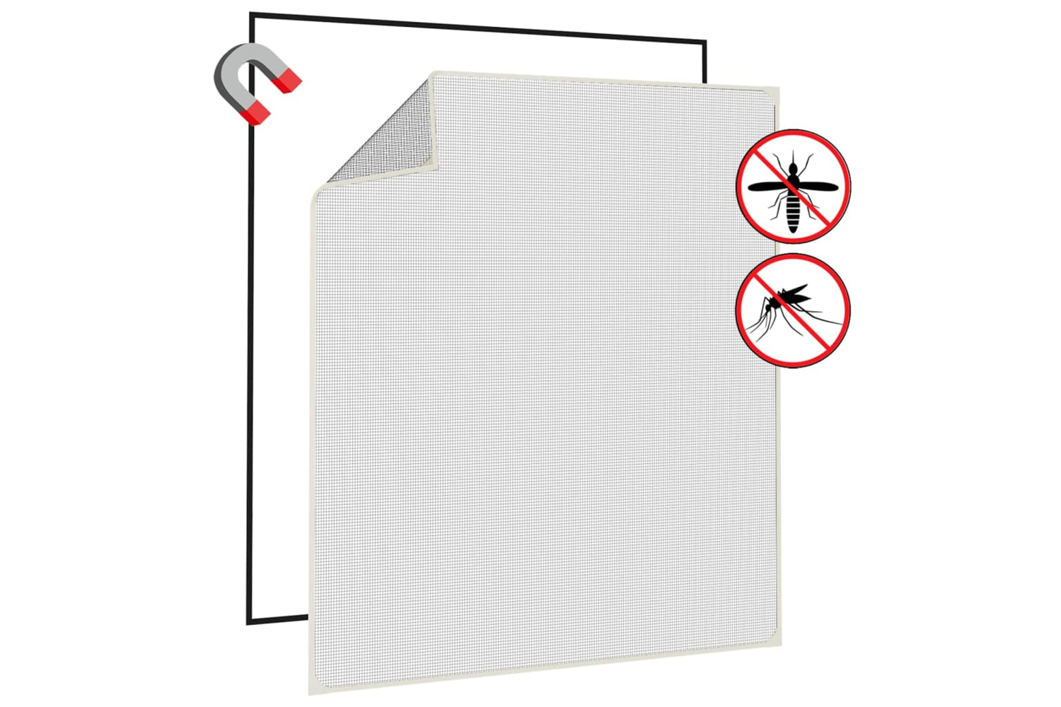 vidaXL 153855 Magnetic Insect Screen For Windows White 130x150cm-3