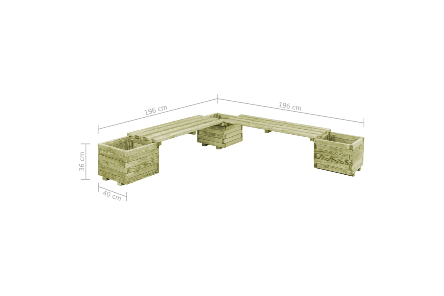Vidaxl 44948 Garden Planter Bench Impregnated Pinewood-7