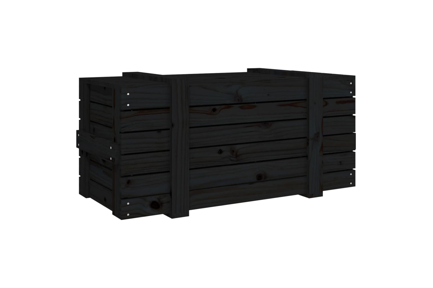 vidaXL 825002 Storage Box Black 91x40.5x42cm Solid Wood Pine-5